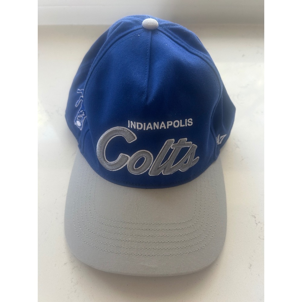 47 Brand Indianapolis Colts Snapback Hat Blue Grey NFL Football Cap OSFA